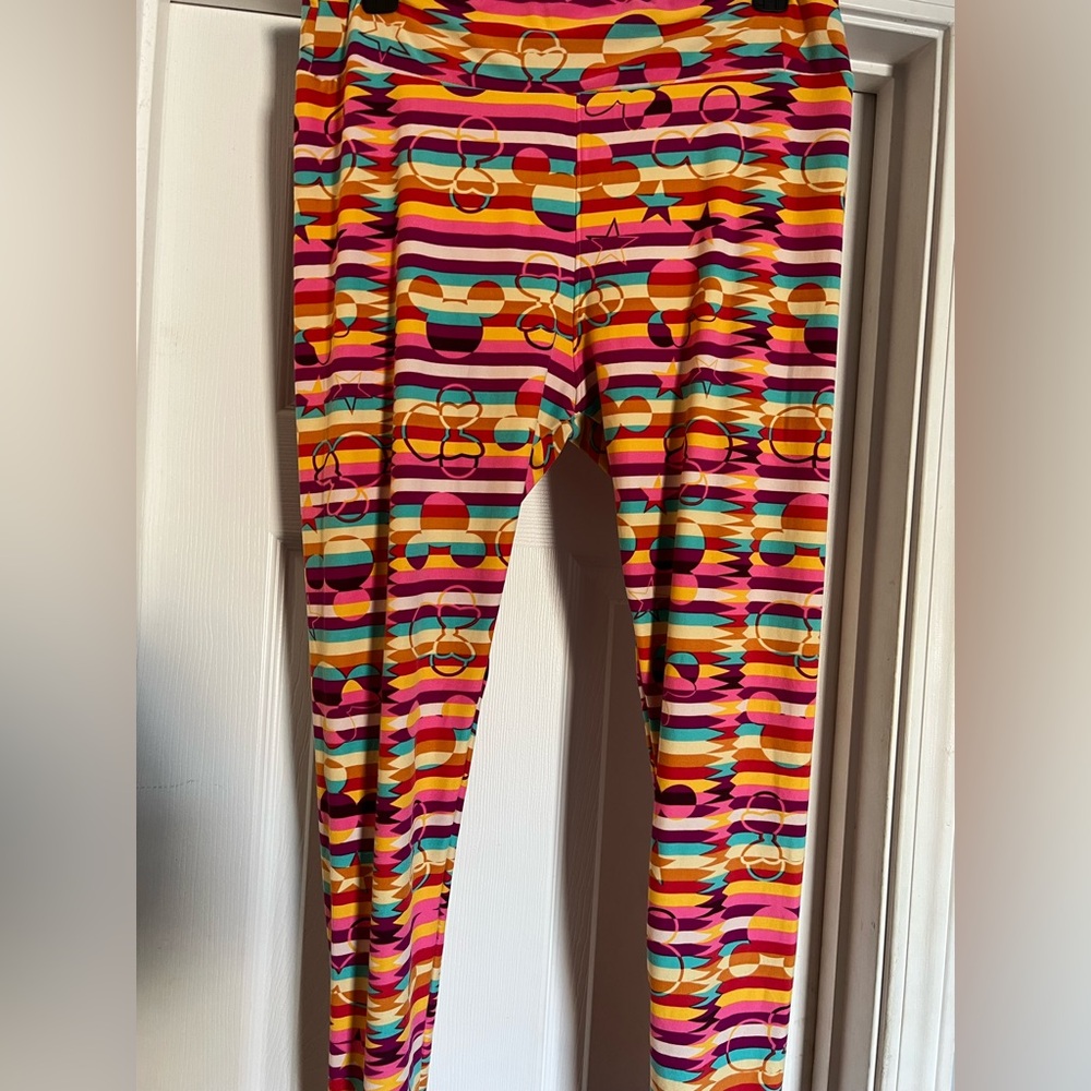 LuLaRoe Disney Leggings | Multicolor Micky and Minnie Mouse Striped